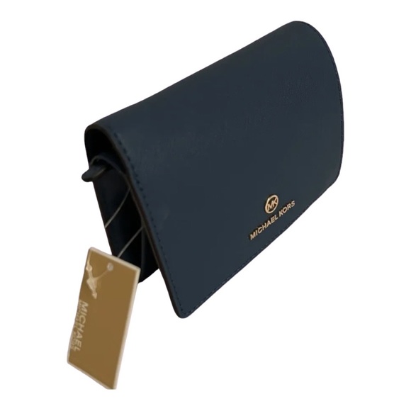 Michael Kors Jet Set Charm Medium Saffiano Leather Wallet (DK CHAMBRAY) - Picture 9 of 12